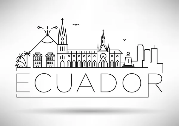 Ecuador Linear Skyline with Typographic Design — Stock Vector