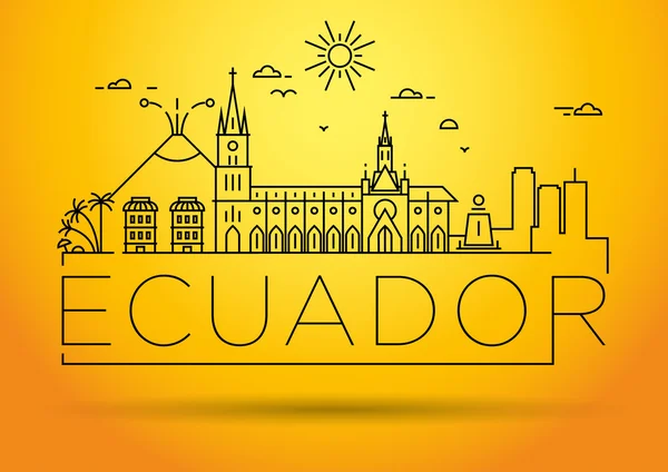 Ecuador lineáris Skyline, tipográfiai tervezés — Stock Vector