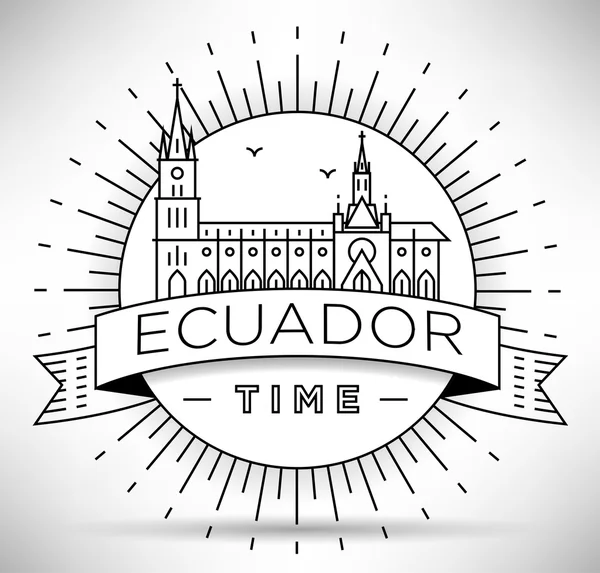 Esquema lineal de Ecuador con diseño tipográfico — Archivo Imágenes Vectoriales