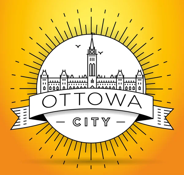 Ottawa City Skyline con disegno tipografico — Vettoriale Stock
