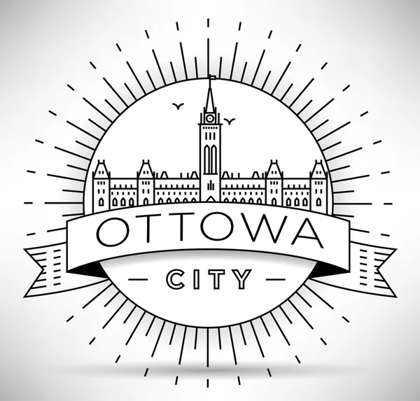 Ottawa şehir manzarası ile Tipografik Tasarım