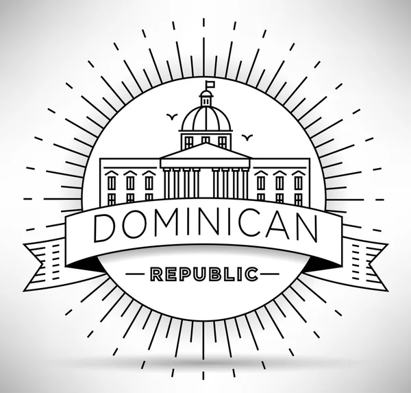 Ciudad de República Dominicana Skyline con diseño tipográfico — Vector de stock