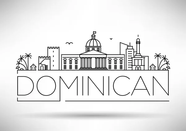 République dominicaine City Skyline avec design typographique — Image vectorielle