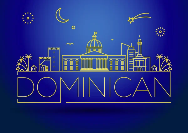 Ciudad de República Dominicana Skyline con diseño tipográfico — Archivo Imágenes Vectoriales