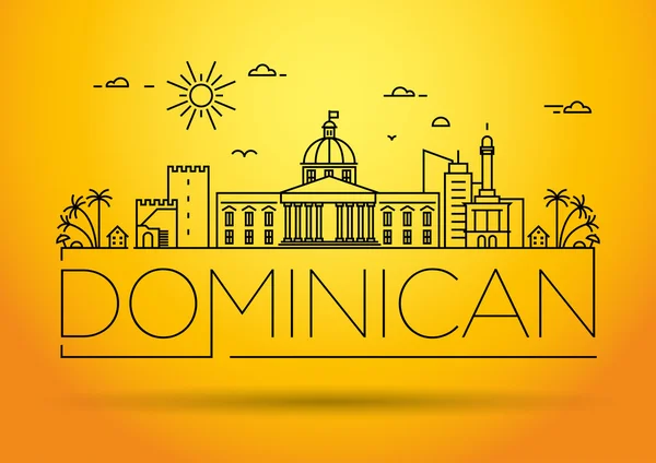 Ciudad de República Dominicana Skyline con diseño tipográfico — Archivo Imágenes Vectoriales