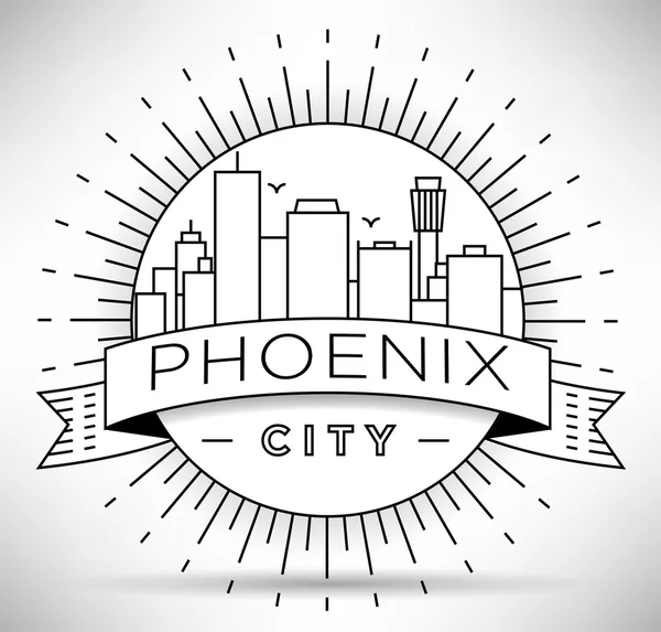 Phoenix City Skyline com design tipográfico — Vetor de Stock