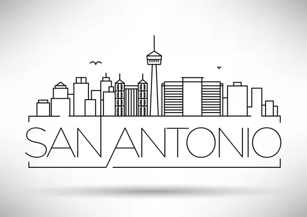 San Antonio City Skyline avec design typographique — Image vectorielle