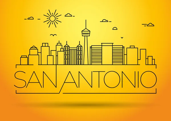 San Antonio panoramę z projekt typograficzny — Wektor stockowy