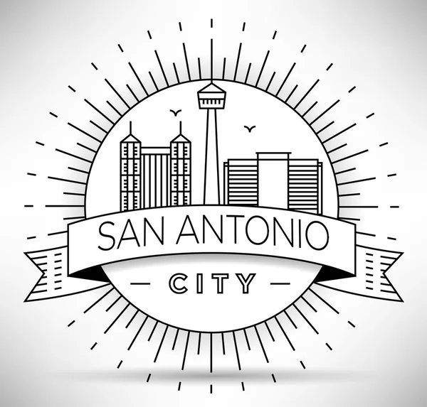 San Antonio City Skyline avec design typographique — Image vectorielle