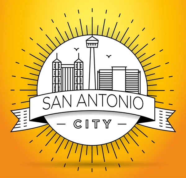 Esboço da cidade de San Antonio com design tipográfico — Vetor de Stock