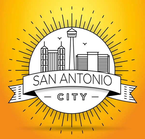 San Antonio City Skyline avec design typographique — Image vectorielle