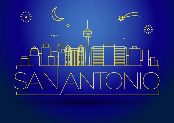 San Antonio City Skyline with Typographic Design — Stock Vector