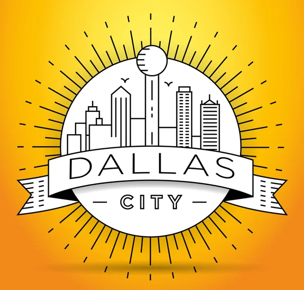 Dallas City Skyline com design tipográfico — Vetor de Stock