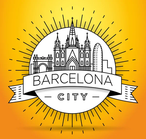 Barcelona City Skyline med typografiska Design — Stock vektor