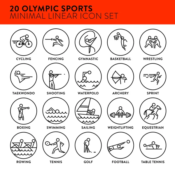Juegos Olímpicos de Deportes iconos conjunto — Vector de stock