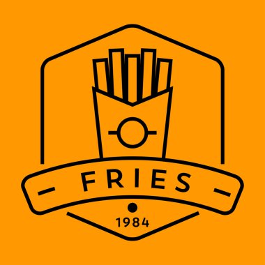 patates kızartması doğrusal stil simgesiyle