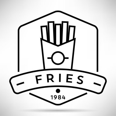 patates kızartması doğrusal stil simgesiyle