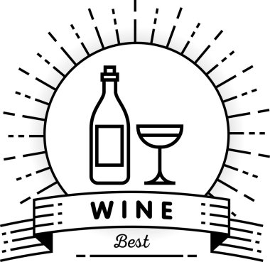 Simge doğrusal tarzı ile şarap