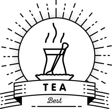 çay doğrusal stil simgesiyle