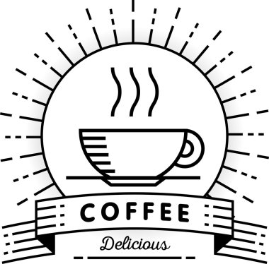 Doğrusal tarzı ile kahve simgesi