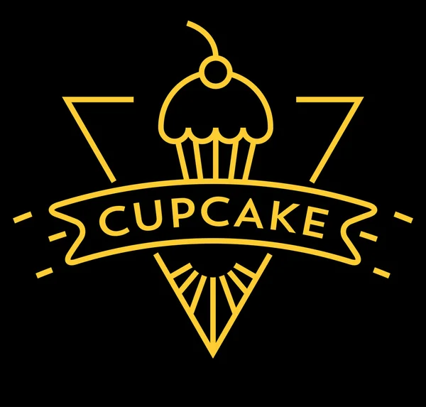 Icona Cupcake con Stile Lineare — Vettoriale Stock