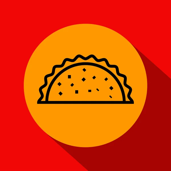 Ícone de Taco com Estilo Linear — Vetor de Stock
