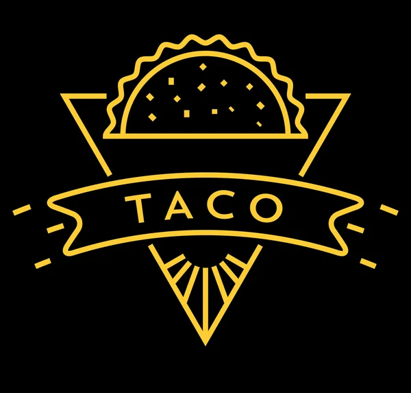 Icône Taco avec style linéaire — Image vectorielle