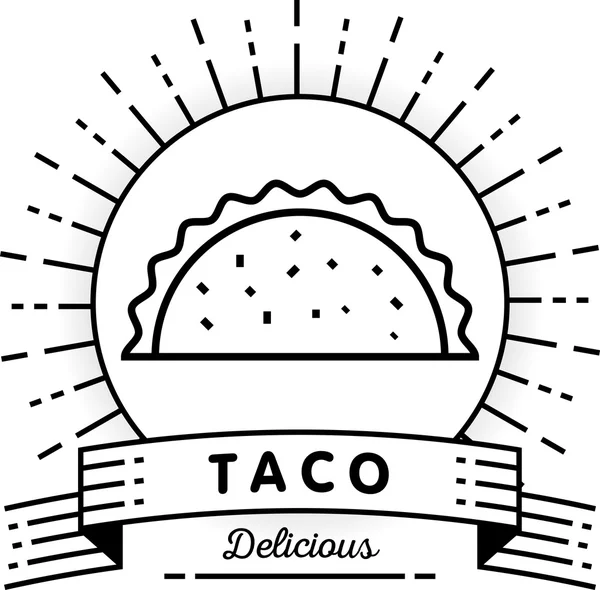 Ikon Taco dengan Gaya Linear - Stok Vektor
