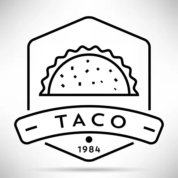 Icône Taco avec style linéaire — Image vectorielle