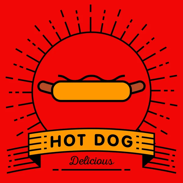 Icône Hot dog avec style linéaire — Image vectorielle