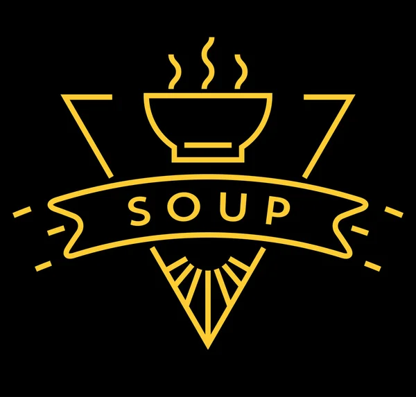 Icône de soupe avec style linéaire — Image vectorielle