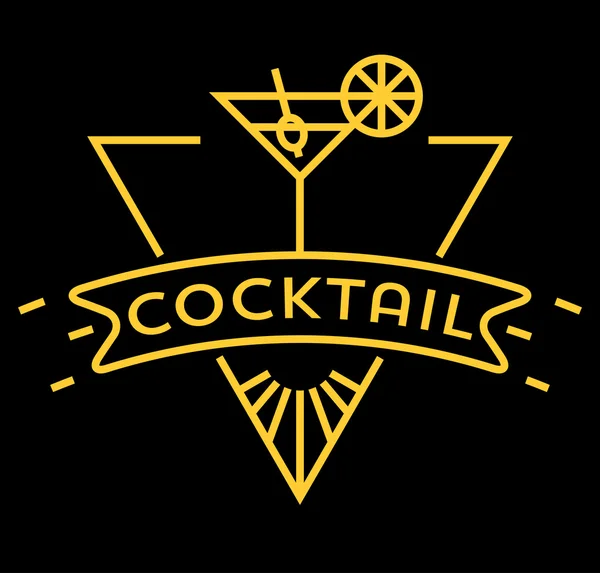 Cocktail Icon with Linear Style — Stock Vector