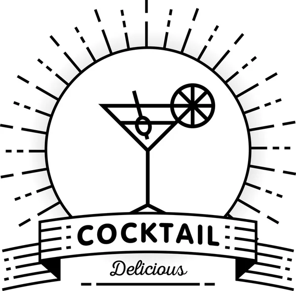 Cocktail ikon med linjär stil — Stock vektor