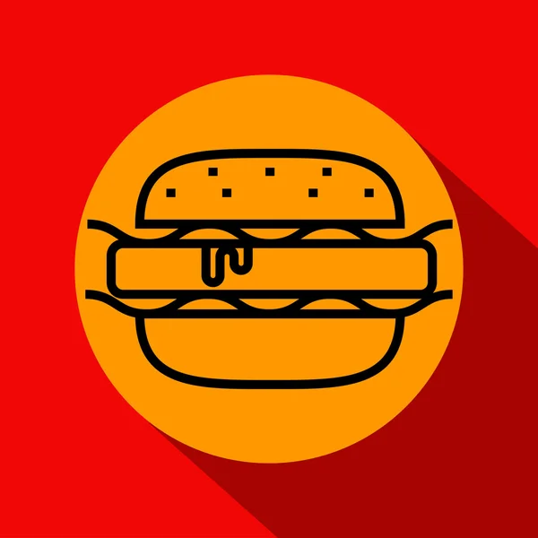 Ícone de hambúrguer com estilo linear — Vetor de Stock