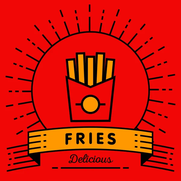 Icône de frites avec style linéaire — Image vectorielle