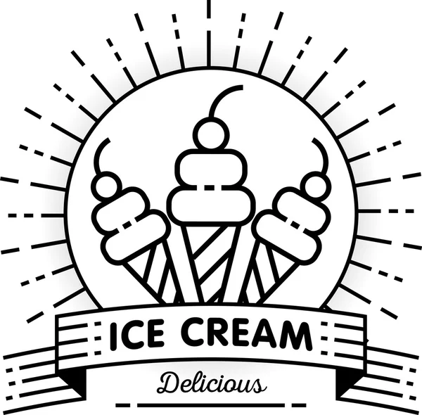 Ice cream Icon with Linear Style — Stock Vector