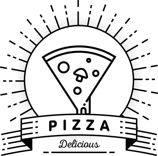 Ícone de pizza com estilo linear — Vetor de Stock
