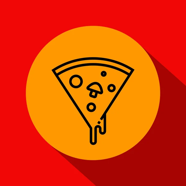 Ícone de pizza com estilo linear — Vetor de Stock