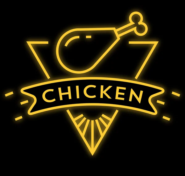 Icône de poulet avec style linéaire — Image vectorielle