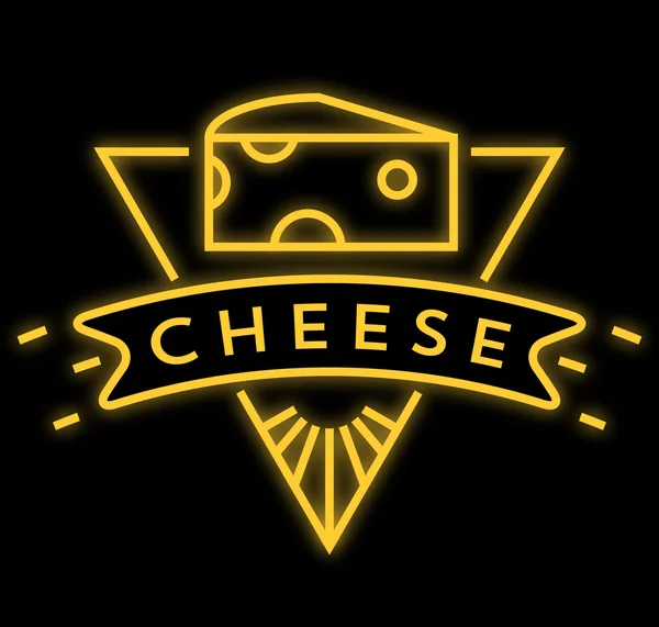 Icono del queso con estilo lineal — Vector de stock
