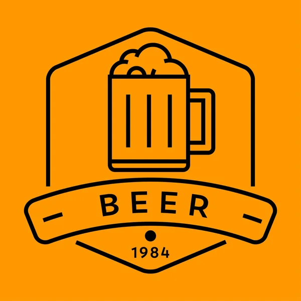 Icono de cerveza con estilo lineal — Vector de stock