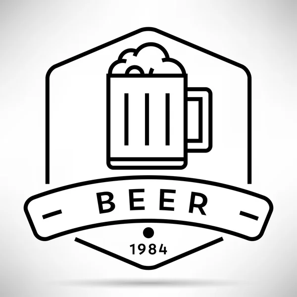 Ícone de cerveja com estilo linear — Vetor de Stock