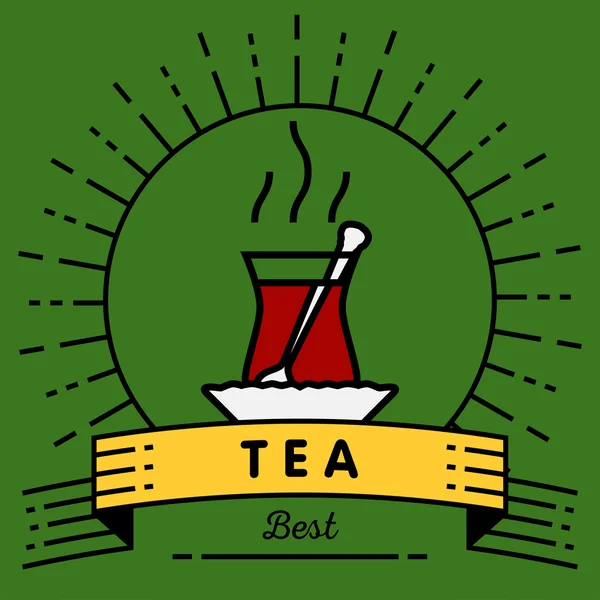 Τσάι εικονίδιο με γραμμικό στυλ — Διανυσματικό Αρχείο
