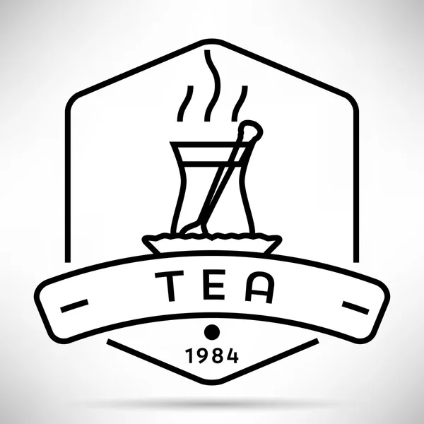 Icône thé avec style linéaire — Image vectorielle