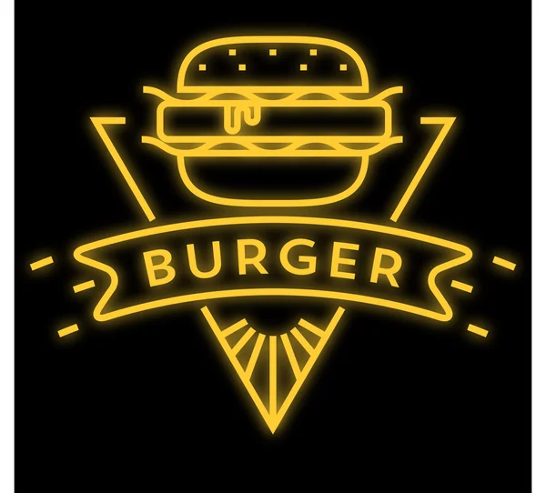 Burger Icon with Linear Style — Stock Vector