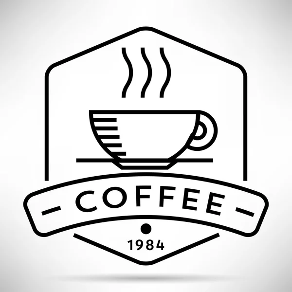 Kaffee-Ikone mit linearem Stil — Stockvektor