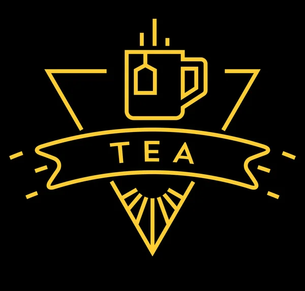 Tea Icon with Linear Style — Stock Vector