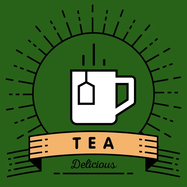 Tea Icon with Linear Style — Stock Vector