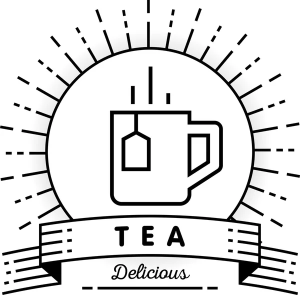 Çay doğrusal stil simgesiyle — Stok Vektör