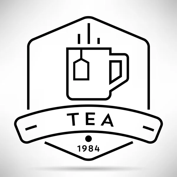 茶与线性风格图标 — 图库矢量图片